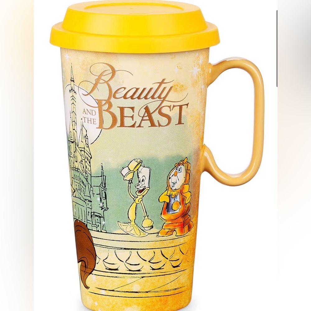 Beauty and the Beast Yellow Travel covered ceramic Mug - Picture 3 of 7
